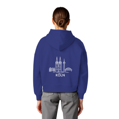 Köln Skyline (großer Druck auf dem Rücken) - Womens Organic Boxcut Hoodie
