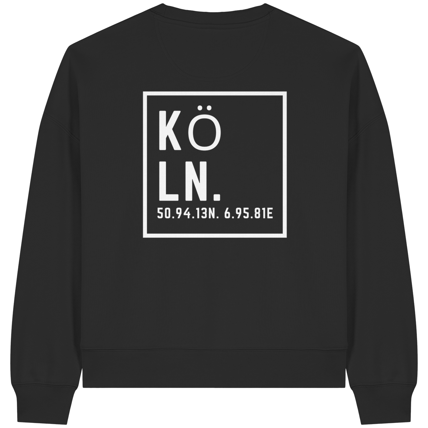 Köln Koordinaten (großer Druck auf dem Rücken) - Womens Organic Boxcut Sweatshirt