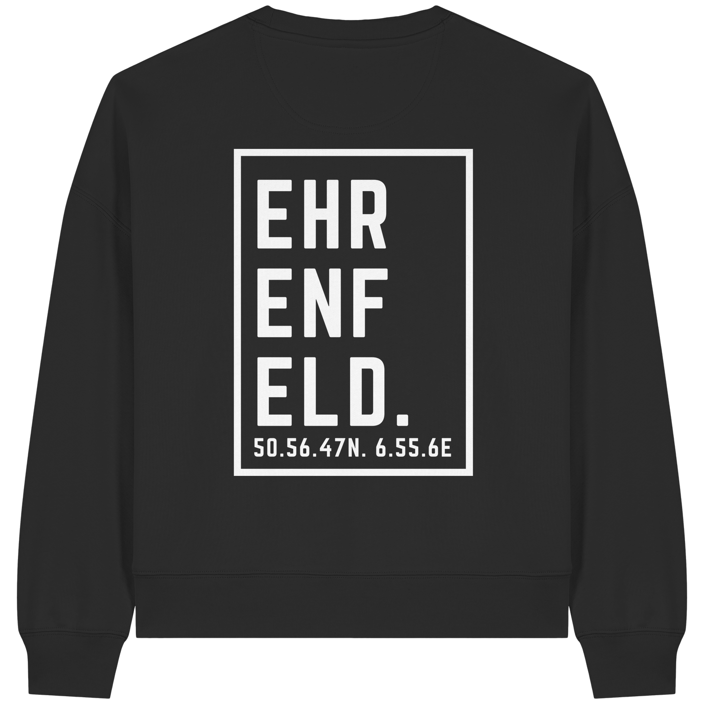 Ehrenfeld Koordinaten (großer Druck auf dem Rücken) - Womens Organic Boxcut Sweatshirt