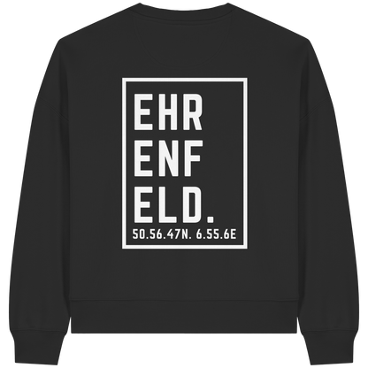 Ehrenfeld Koordinaten (großer Druck auf dem Rücken) - Womens Organic Boxcut Sweatshirt
