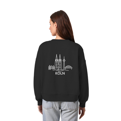 Köln Skyline (großer Druck auf dem Rücken) - Womens Organic Boxcut Sweatshirt