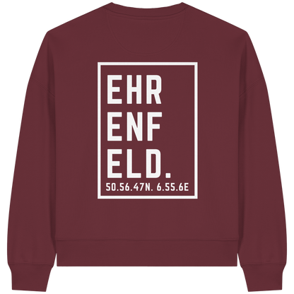 Ehrenfeld Koordinaten (großer Druck auf dem Rücken) - Womens Organic Boxcut Sweatshirt
