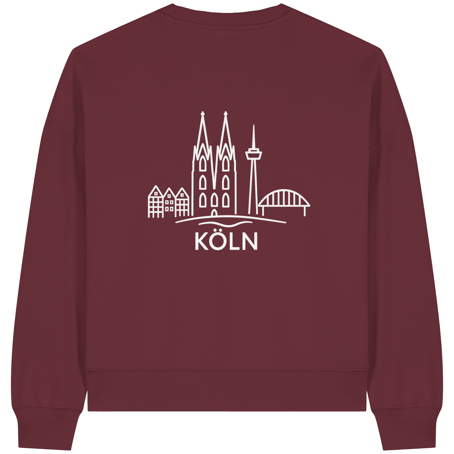Köln Skyline (großer Druck auf dem Rücken) - Womens Organic Boxcut Sweatshirt