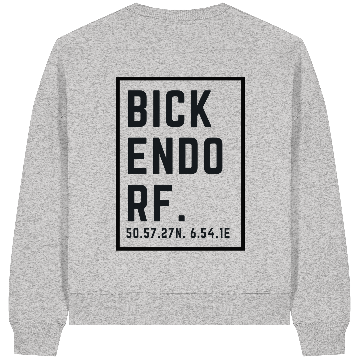 Bickendorf Koordinaten (großer Druck auf dem Rücken) - Womens Organic Boxcut Sweatshirt