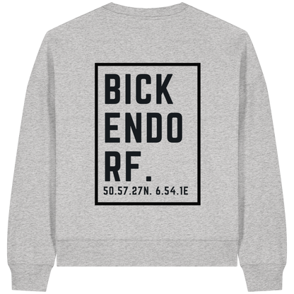 Bickendorf Koordinaten (großer Druck auf dem Rücken) - Womens Organic Boxcut Sweatshirt