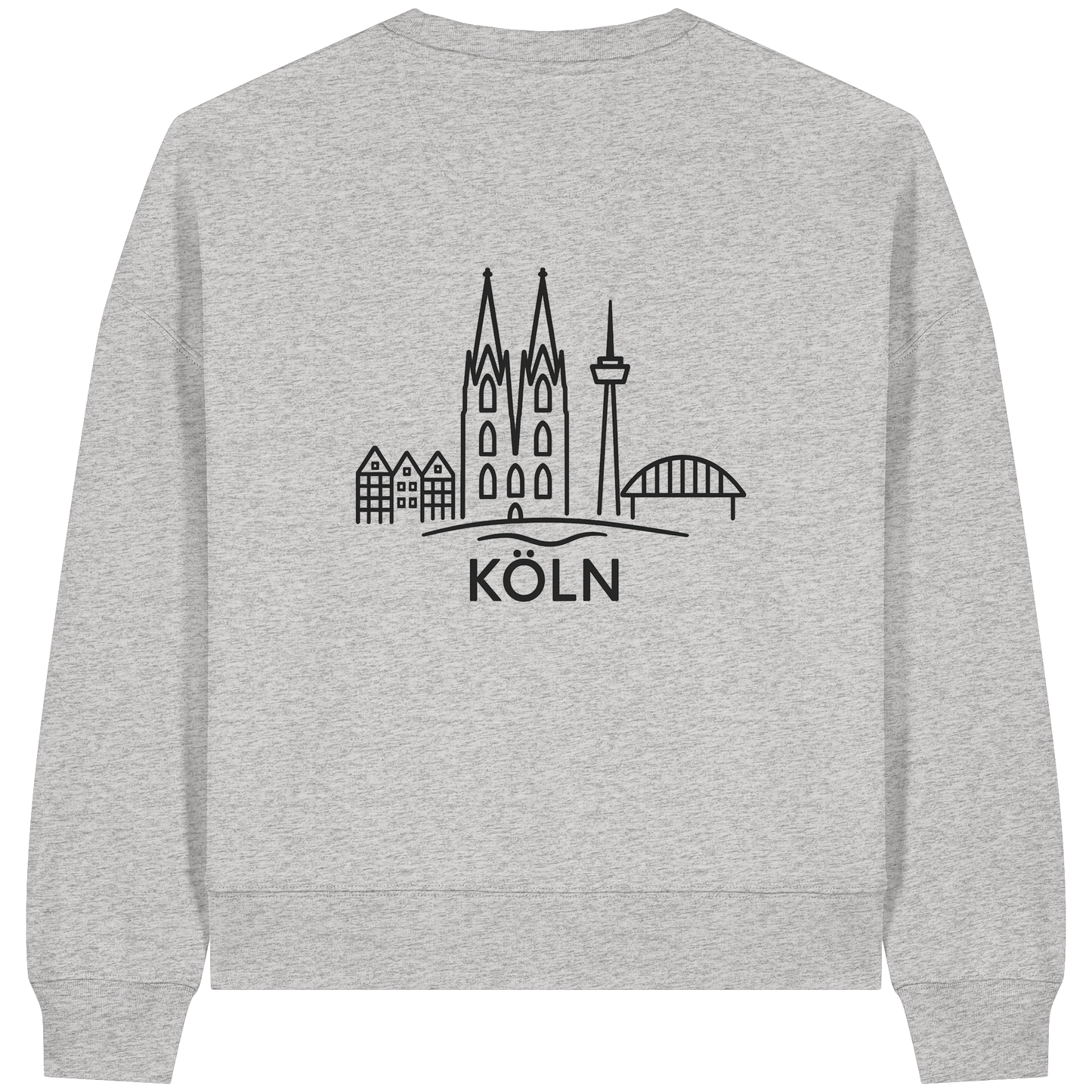 Köln Skyline (großer Druck auf dem Rücken) - Womens Organic Boxcut Sweatshirt