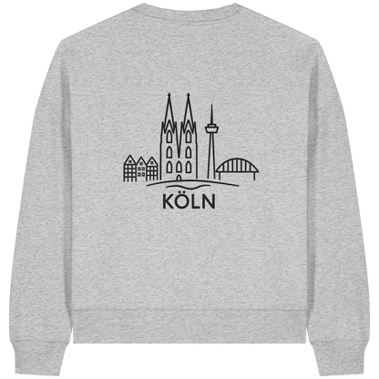 Köln Skyline (großer Druck auf dem Rücken) - Womens Organic Boxcut Sweatshirt