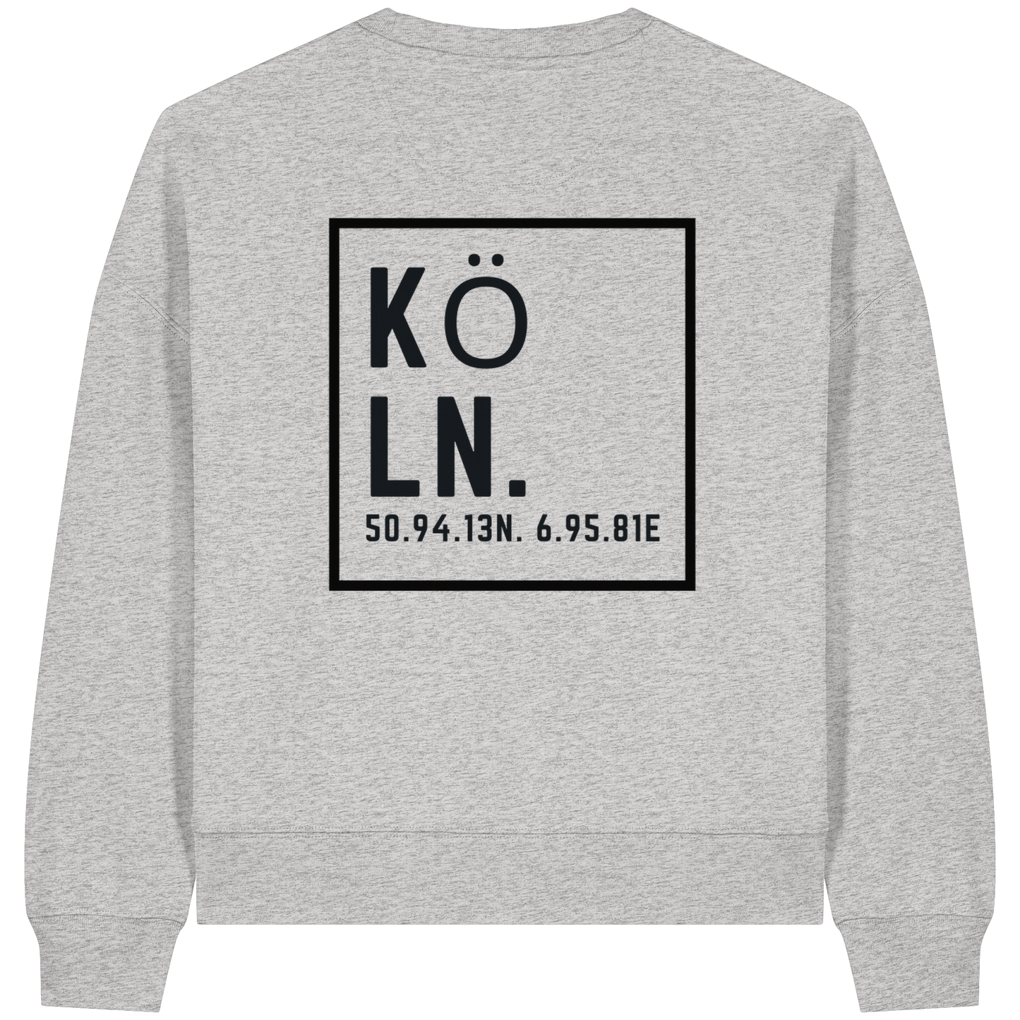 Köln Koordinaten (großer Druck auf dem Rücken) - Womens Organic Boxcut Sweatshirt