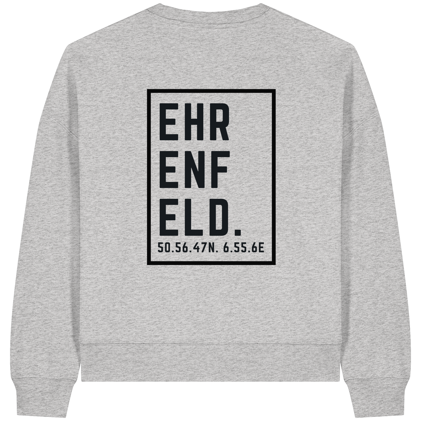 Ehrenfeld Koordinaten (großer Druck auf dem Rücken) - Womens Organic Boxcut Sweatshirt