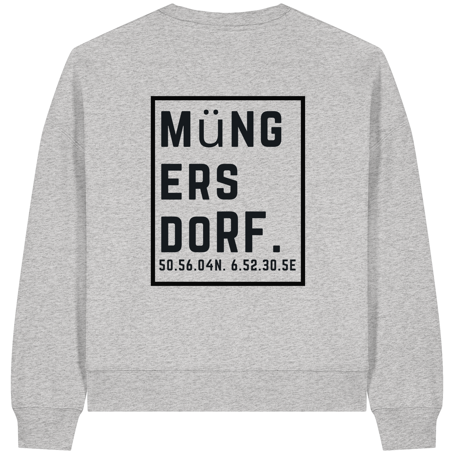 Müngersdorf Koordinaten (großer Druck auf dem Rücken) - Womens Organic Boxcut Sweatshirt