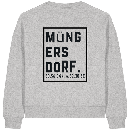 Müngersdorf Koordinaten (großer Druck auf dem Rücken) - Womens Organic Boxcut Sweatshirt