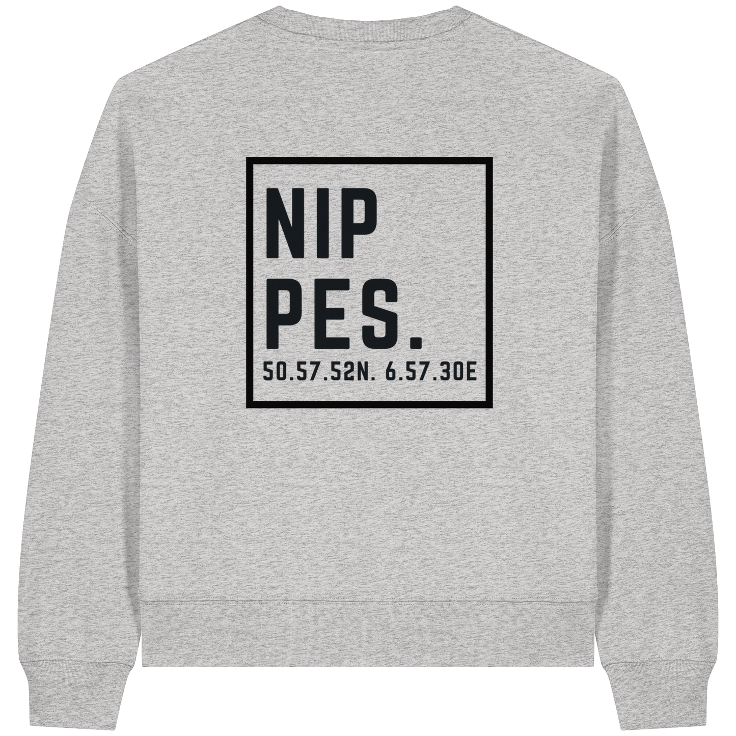 Nippes Koordinaten (großer Druck auf dem Rücken) - Womens Organic Boxcut Sweatshirt