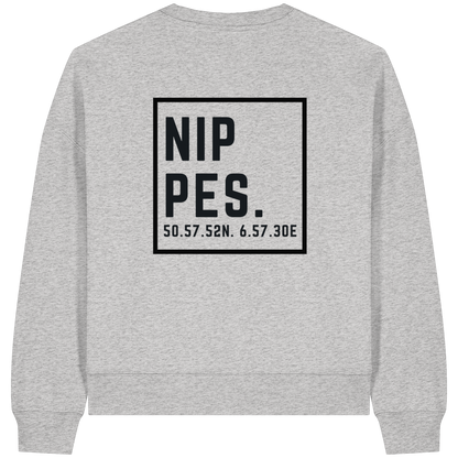 Nippes Koordinaten (großer Druck auf dem Rücken) - Womens Organic Boxcut Sweatshirt