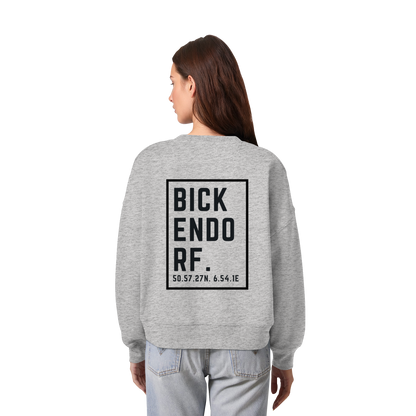 Bickendorf Koordinaten (großer Druck auf dem Rücken) - Womens Organic Boxcut Sweatshirt