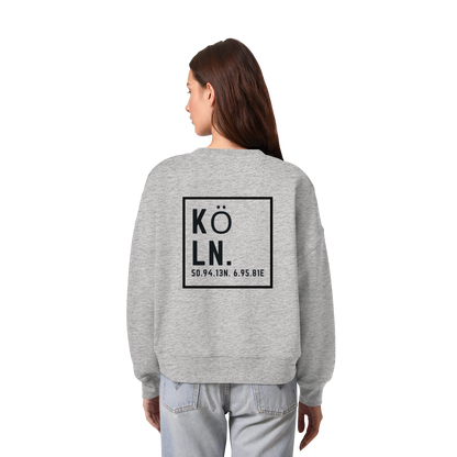 Köln Koordinaten (großer Druck auf dem Rücken) - Womens Organic Boxcut Sweatshirt