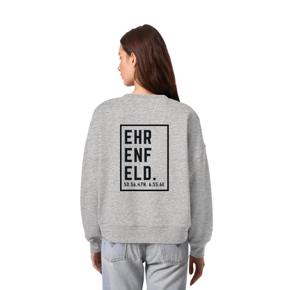 Ehrenfeld Koordinaten (großer Druck auf dem Rücken) - Womens Organic Boxcut Sweatshirt