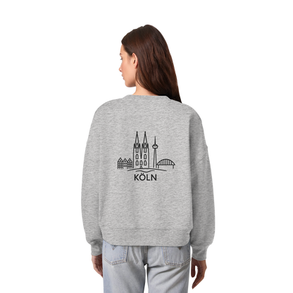 Köln Skyline (großer Druck auf dem Rücken) - Womens Organic Boxcut Sweatshirt