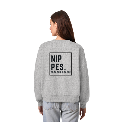Nippes Koordinaten (großer Druck auf dem Rücken) - Womens Organic Boxcut Sweatshirt