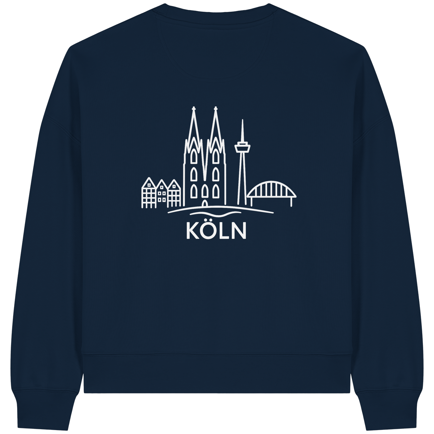 Köln Skyline (großer Druck auf dem Rücken) - Womens Organic Boxcut Sweatshirt