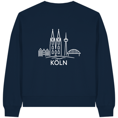 Köln Skyline (großer Druck auf dem Rücken) - Womens Organic Boxcut Sweatshirt