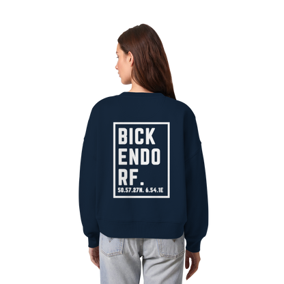 Bickendorf Koordinaten (großer Druck auf dem Rücken) - Womens Organic Boxcut Sweatshirt