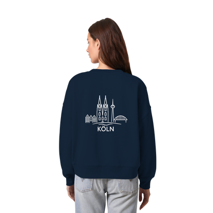 Köln Skyline (großer Druck auf dem Rücken) - Womens Organic Boxcut Sweatshirt