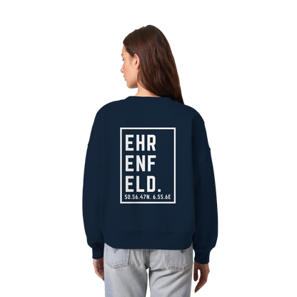 Ehrenfeld Koordinaten (großer Druck auf dem Rücken) - Womens Organic Boxcut Sweatshirt