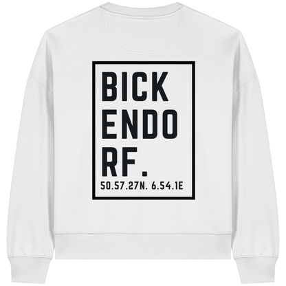 Bickendorf Koordinaten (großer Druck auf dem Rücken) - Womens Organic Boxcut Sweatshirt