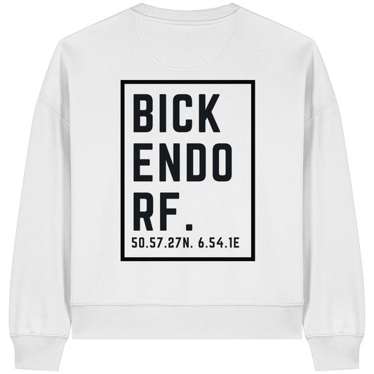 Bickendorf Koordinaten (großer Druck auf dem Rücken) - Womens Organic Boxcut Sweatshirt