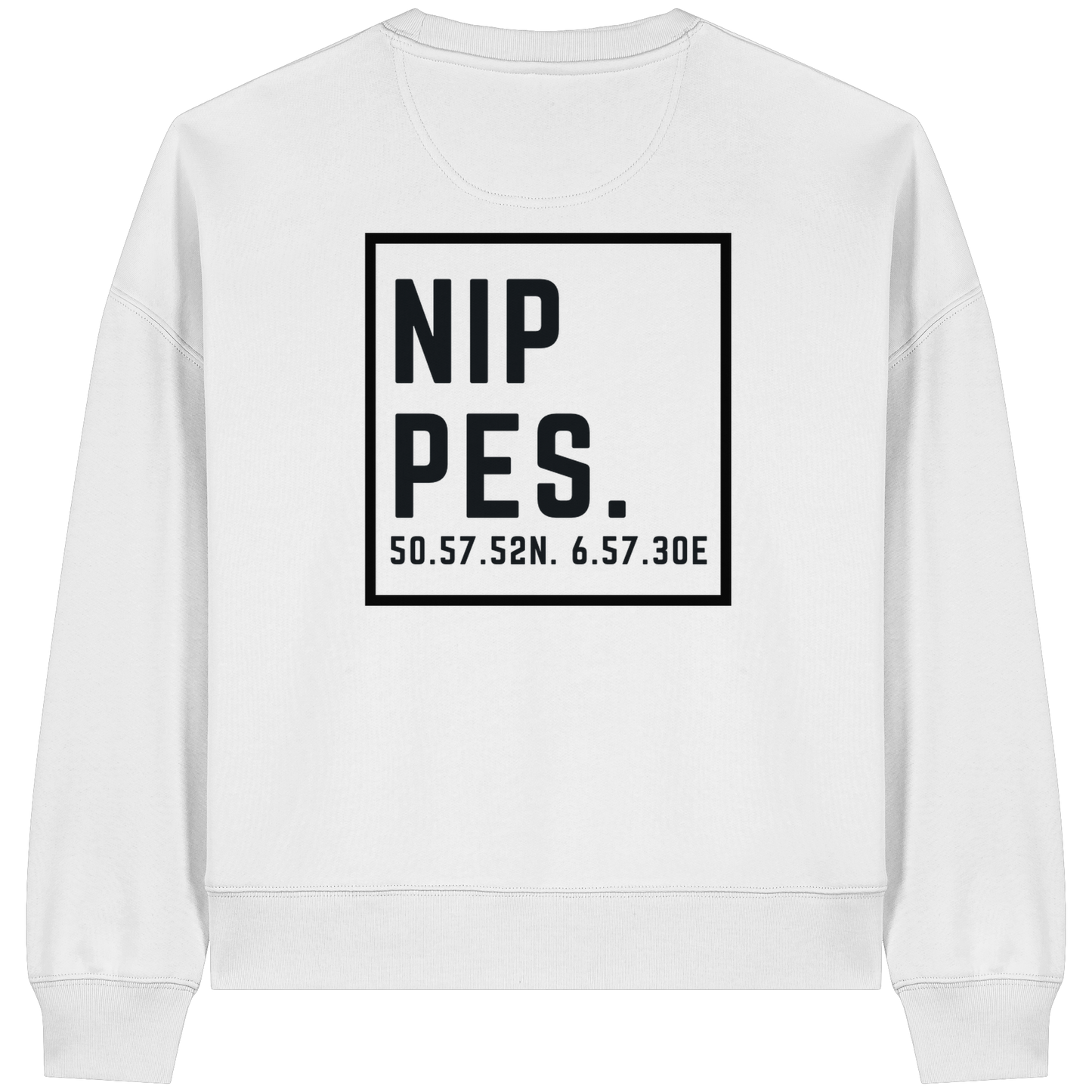 Nippes Koordinaten (großer Druck auf dem Rücken) - Womens Organic Boxcut Sweatshirt