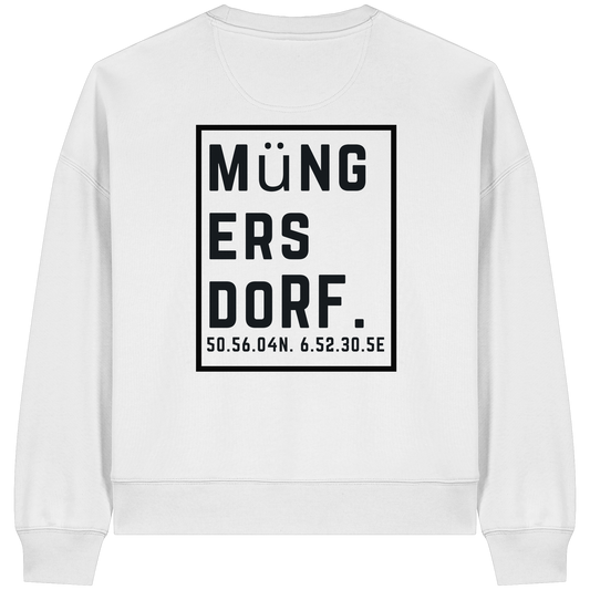 Müngersdorf Koordinaten (großer Druck auf dem Rücken) - Womens Organic Boxcut Sweatshirt