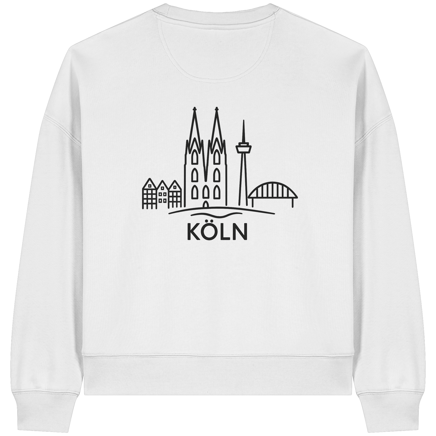 Köln Skyline (großer Druck auf dem Rücken) - Womens Organic Boxcut Sweatshirt