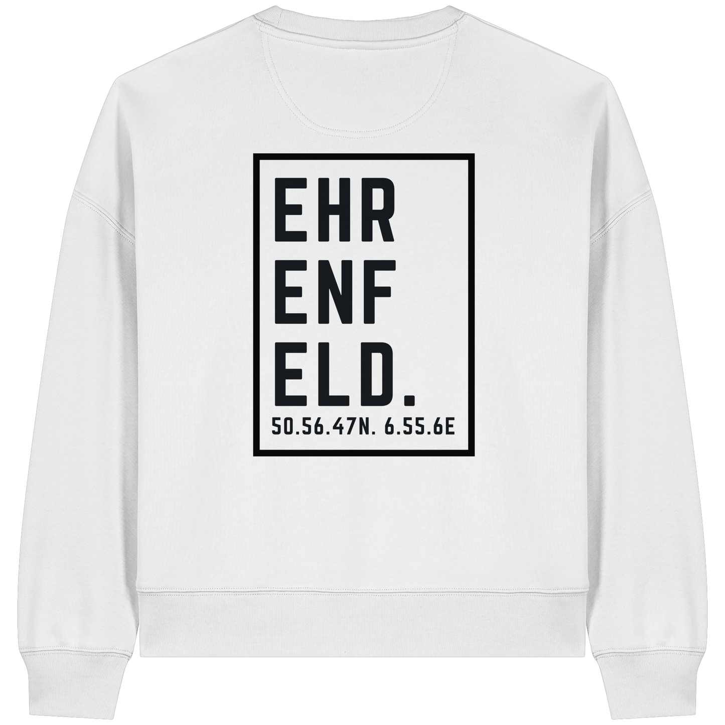 Ehrenfeld Koordinaten (großer Druck auf dem Rücken) - Womens Organic Boxcut Sweatshirt