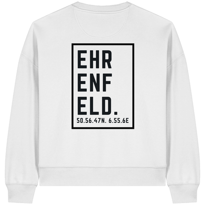 Ehrenfeld Koordinaten (großer Druck auf dem Rücken) - Womens Organic Boxcut Sweatshirt