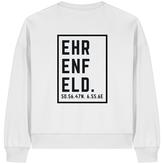 Ehrenfeld Koordinaten (großer Druck auf dem Rücken) - Womens Organic Boxcut Sweatshirt