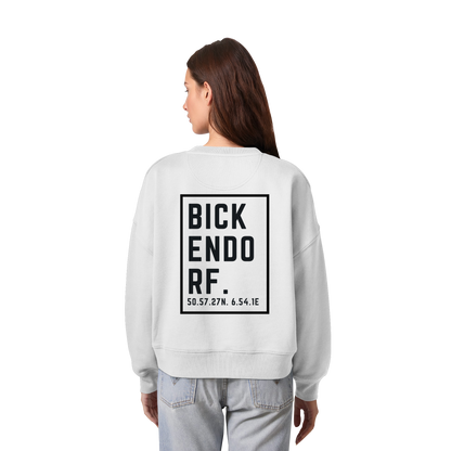 Bickendorf Koordinaten (großer Druck auf dem Rücken) - Womens Organic Boxcut Sweatshirt