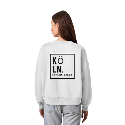 Köln Koordinaten (großer Druck auf dem Rücken) - Womens Organic Boxcut Sweatshirt