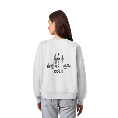 Köln Skyline (großer Druck auf dem Rücken) - Womens Organic Boxcut Sweatshirt