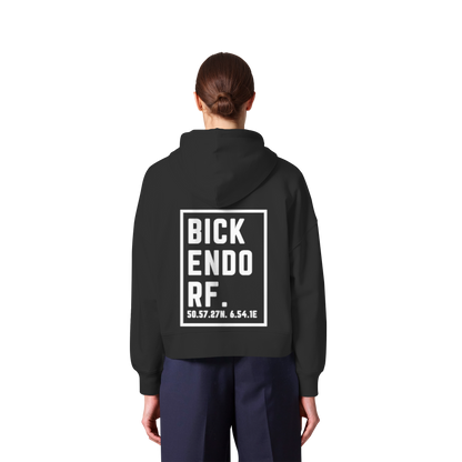 Bickendorf Koordinaten (großer Druck auf dem Rücken) - Womens Organic Boxcut Zipper