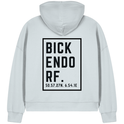 Bickendorf Koordinaten (großer Druck auf dem Rücken) - Womens Organic Boxcut Zipper