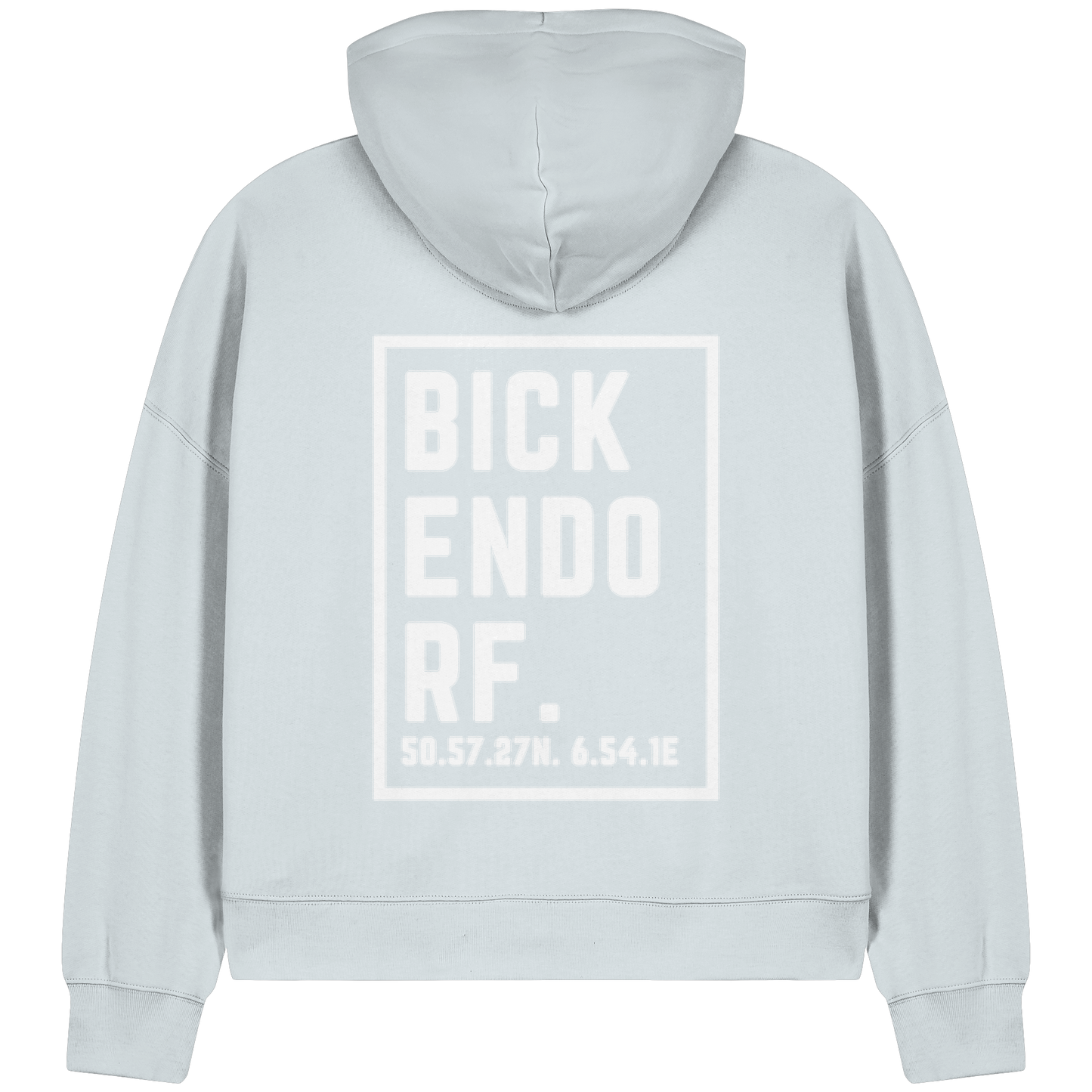 Bickendorf Koordinaten (großer Druck auf dem Rücken) - Womens Organic Boxcut Zipper