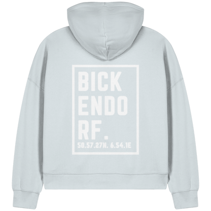 Bickendorf Koordinaten (großer Druck auf dem Rücken) - Womens Organic Boxcut Zipper