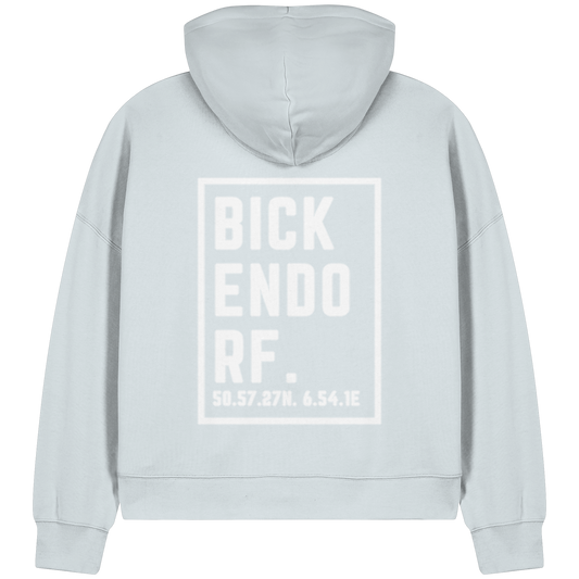 Bickendorf Koordinaten (großer Druck auf dem Rücken) - Womens Organic Boxcut Zipper