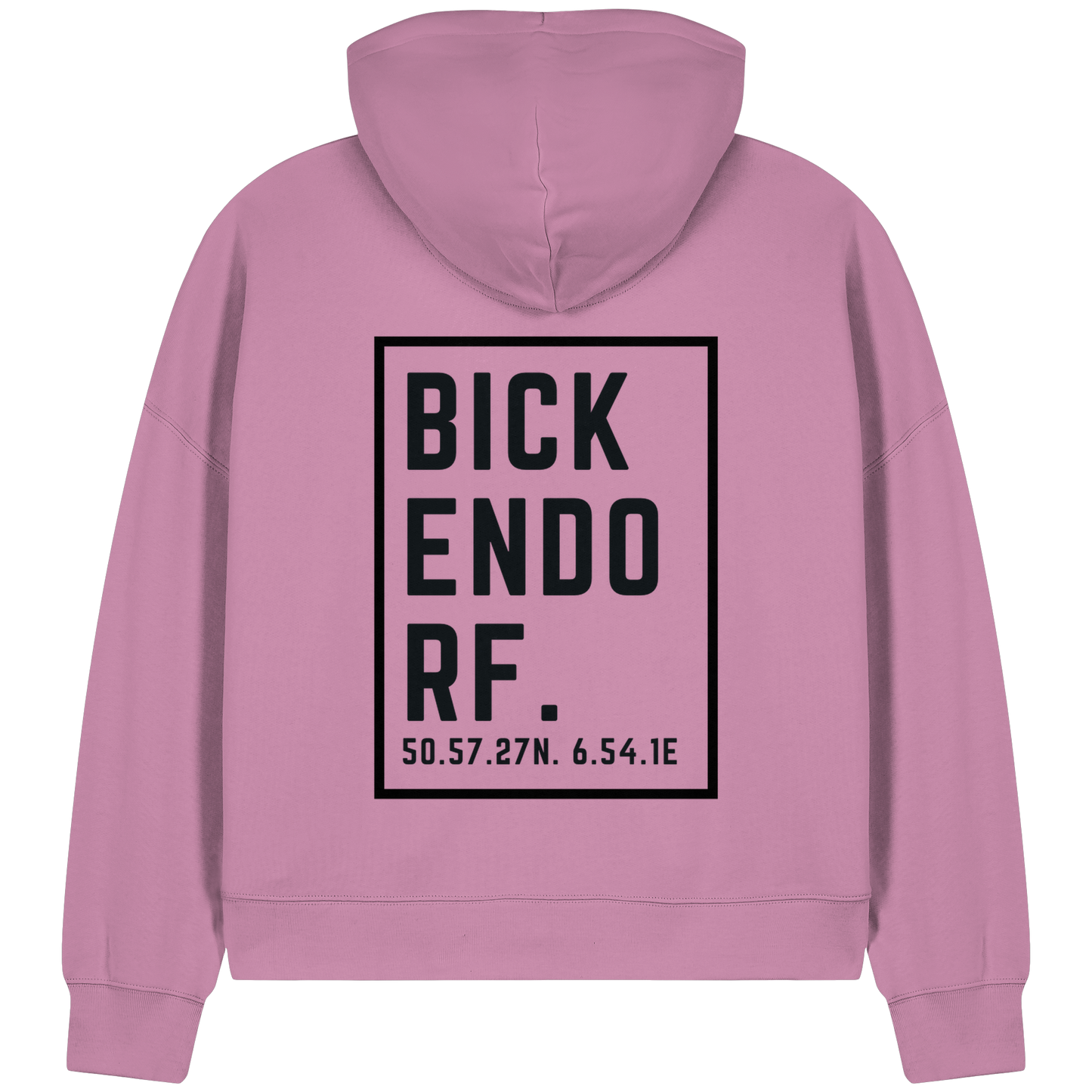 Bickendorf Koordinaten (großer Druck auf dem Rücken) - Womens Organic Boxcut Zipper