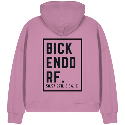 Bickendorf Koordinaten (großer Druck auf dem Rücken) - Womens Organic Boxcut Zipper