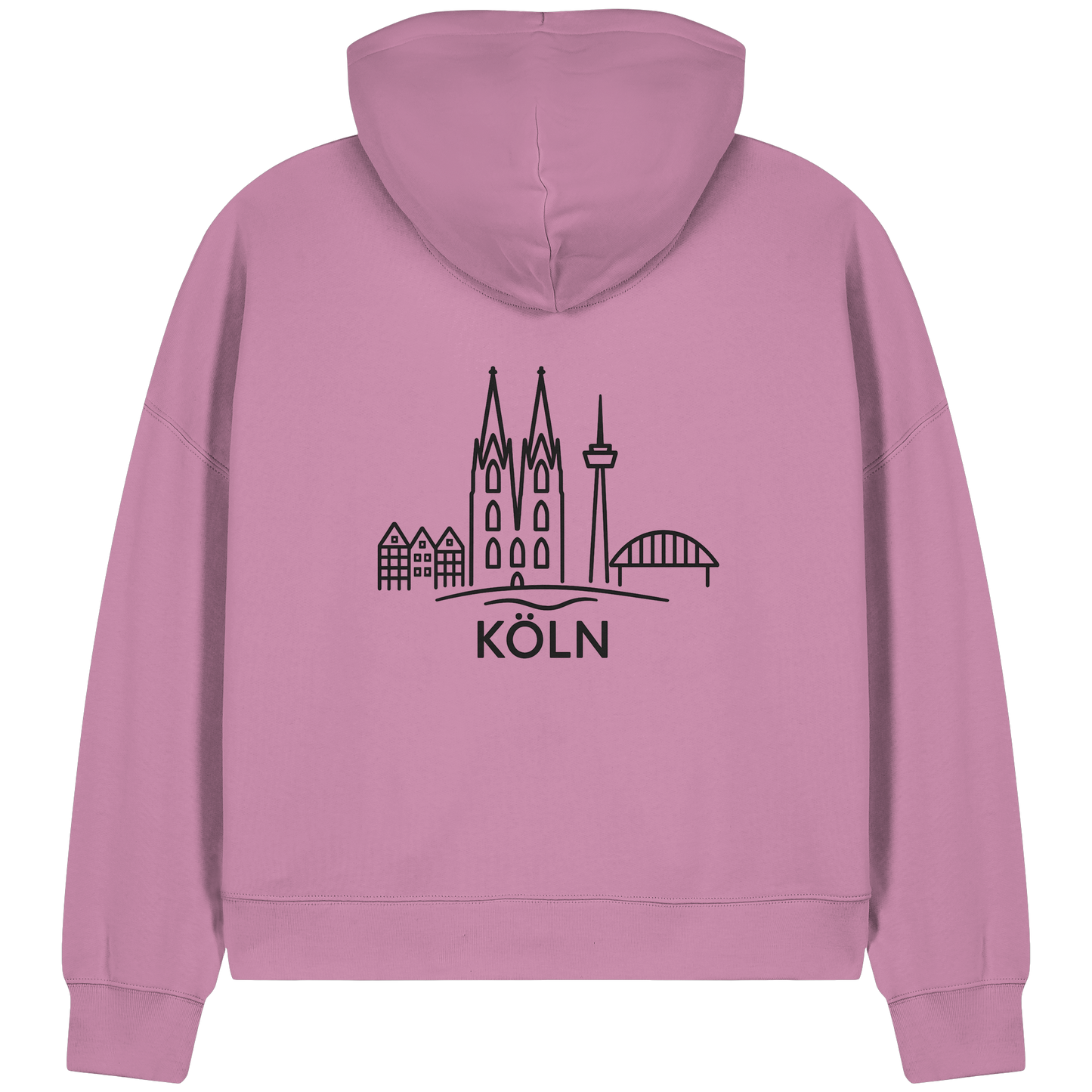 Köln Skyline (großer Druck auf dem Rücken) - Womens Organic Boxcut Zipper