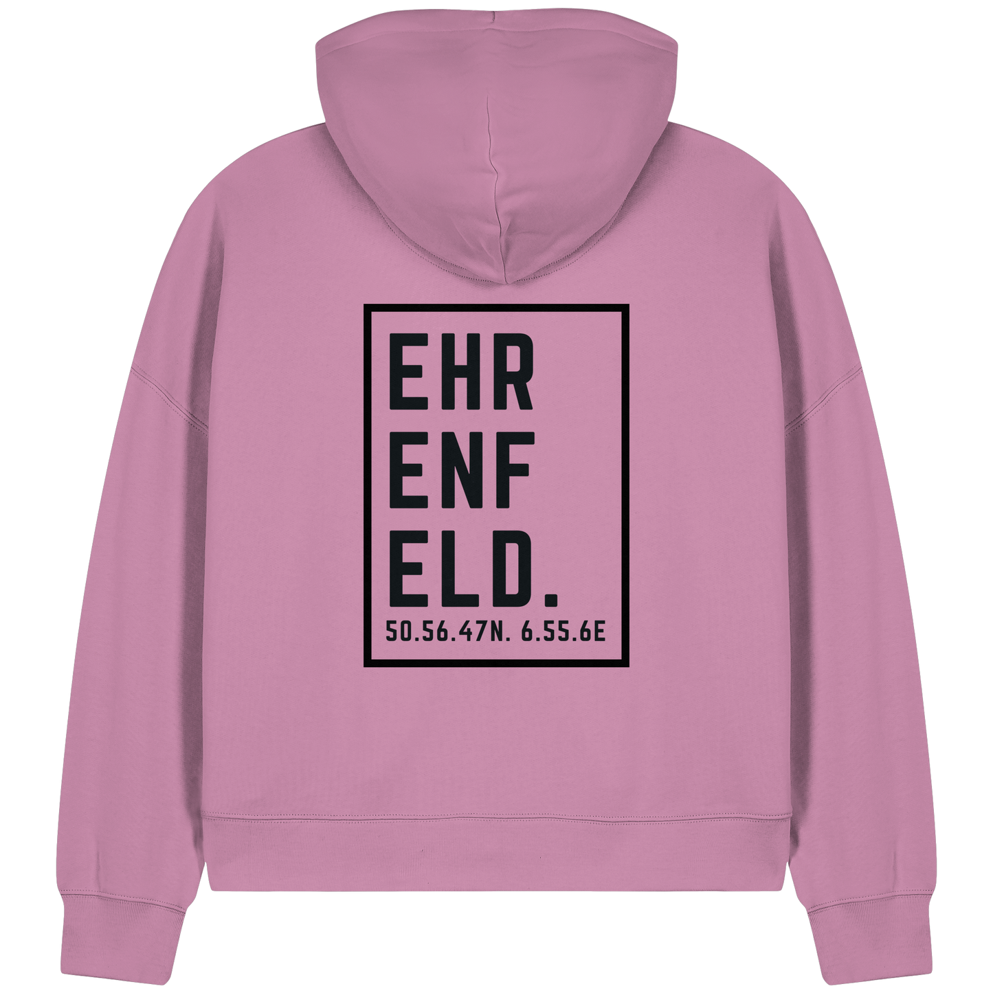 Ehrenfeld Koordinaten (großer Druck auf dem Rücken) - Womens Organic Boxcut Zipper