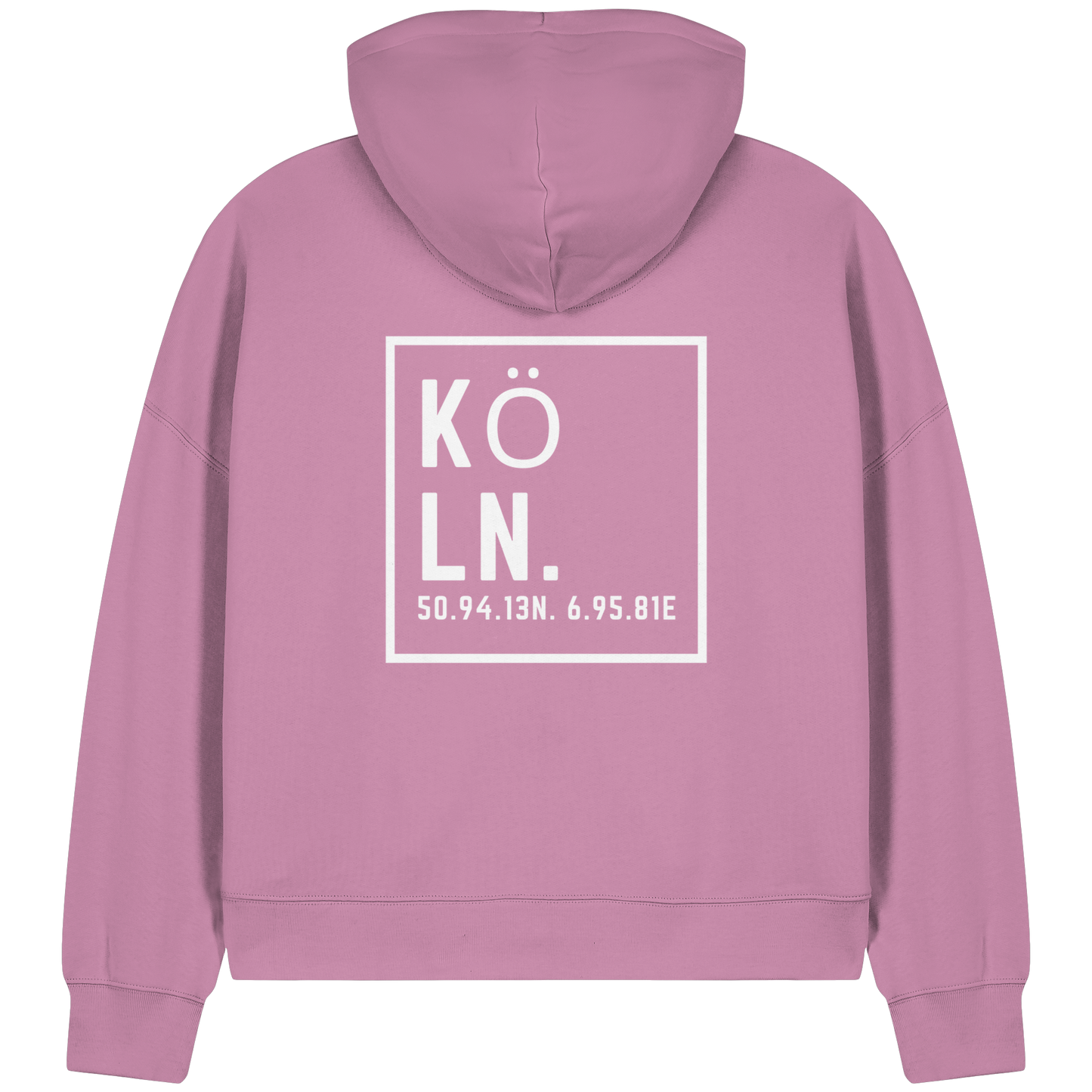Köln Koordinaten (großer Druck auf dem Rücken) - Womens Organic Boxcut Zipper