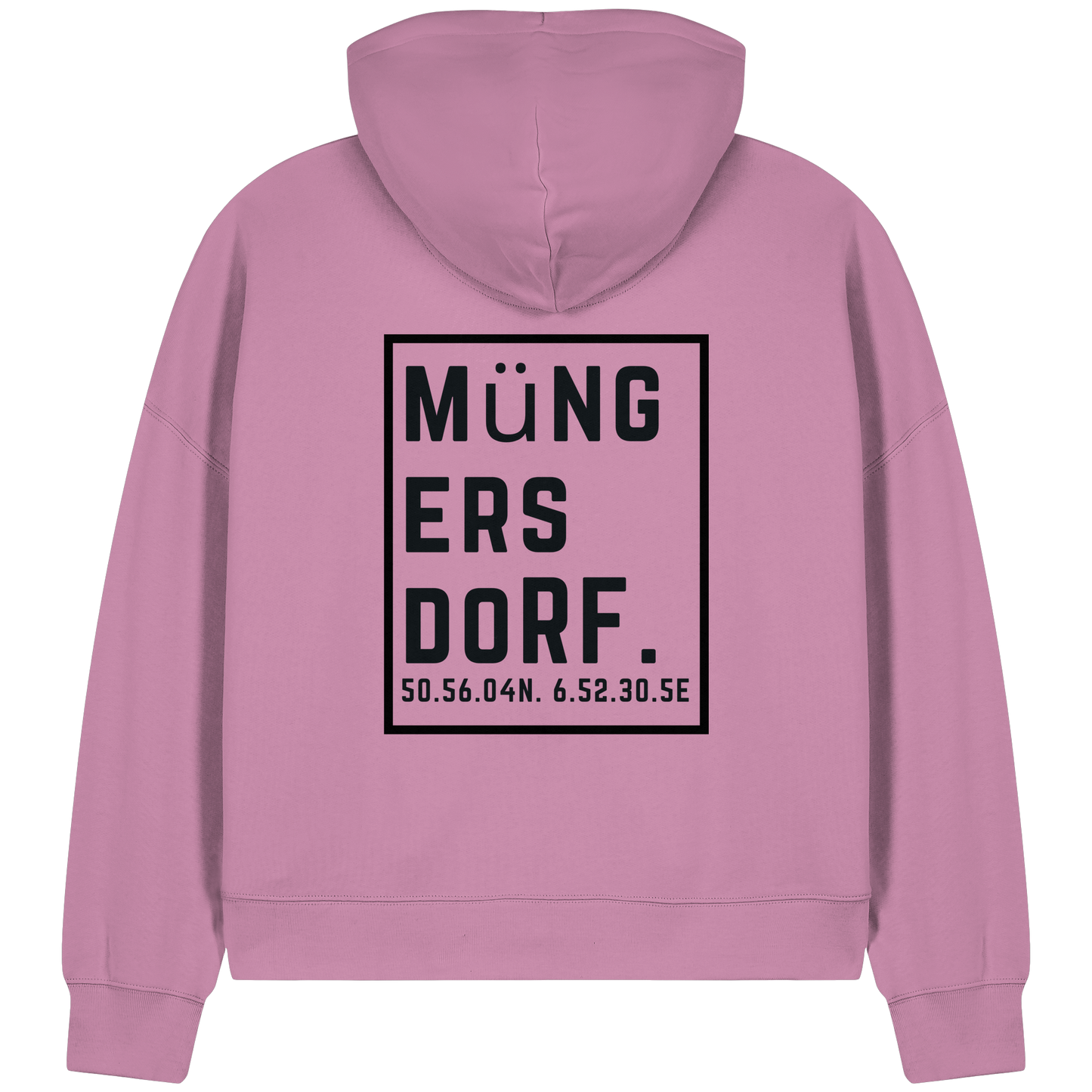 Müngersdorf Koordinaten (großer Druck auf dem Rücken) - Womens Organic Boxcut Zipper