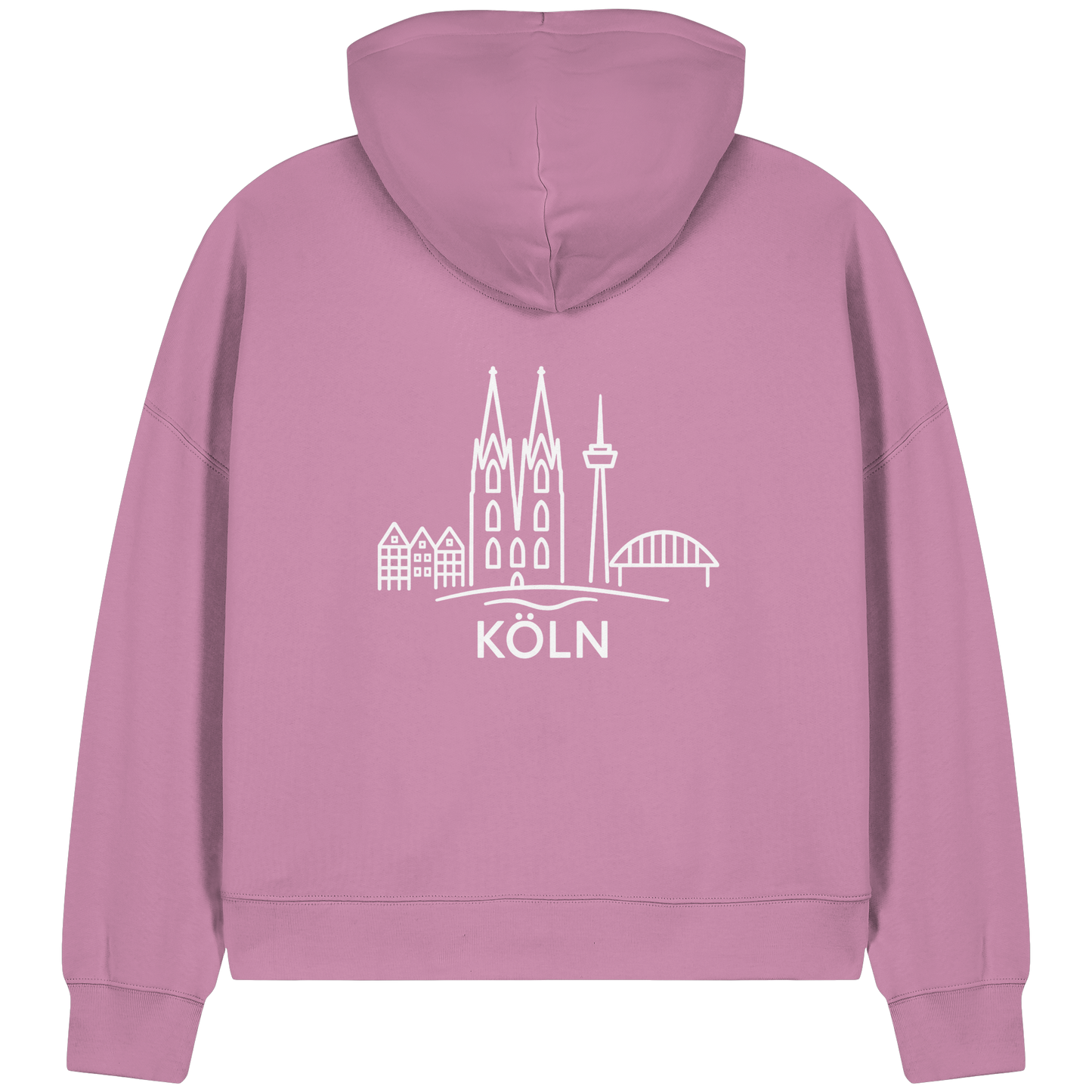 Köln Skyline (großer Druck auf dem Rücken) - Womens Organic Boxcut Zipper